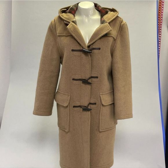 Vintage Original Gloverall Duffle Duffel Coat Tan‎ Women's 6 Made in England - Picture 1 of 11